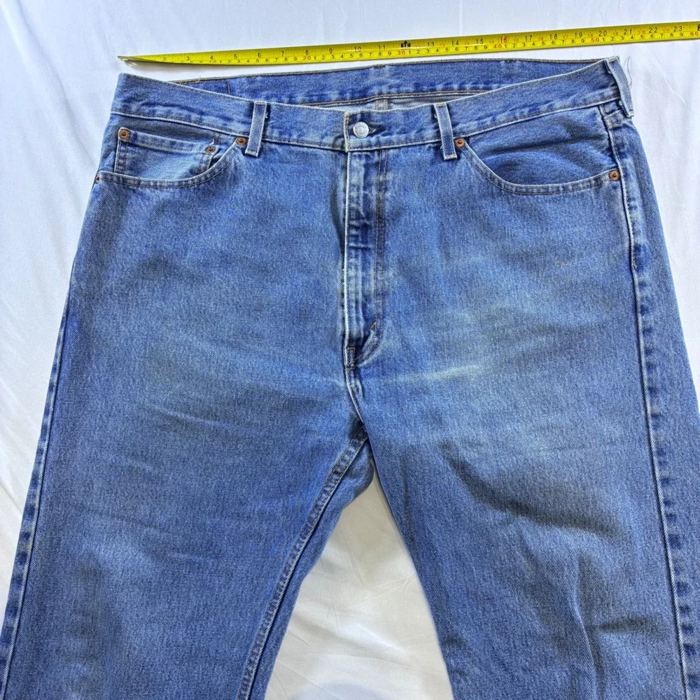 Levis 505 Regular Fit Straight Leg Jeans Mens 40x32 Blue Denim 00505-4891‎